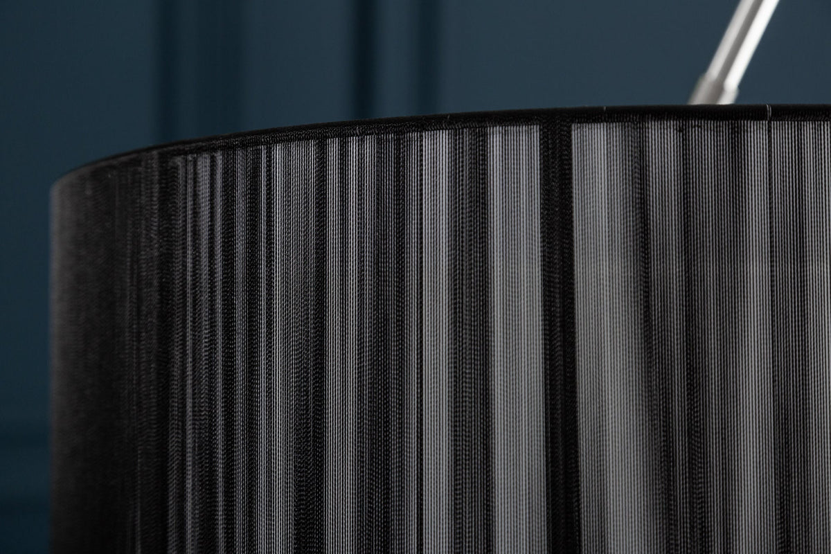Lampe arc design EXTENSO 230cm lampadaire noir avec socle en marbre
