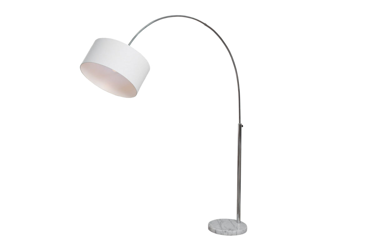 Lampe arc extensible LOUNGE DEAL 170-200cm lampadaire abat-jour en lin blanc