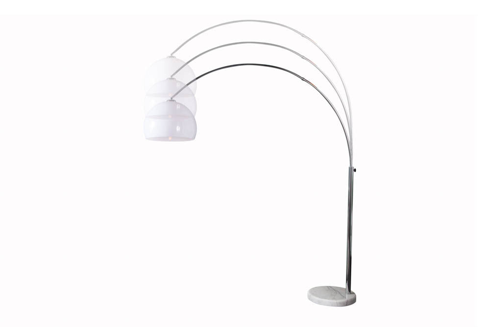 Lampe arc extensible LOUNGE DEAL 175-205cm lampadaire socle marbre blanc