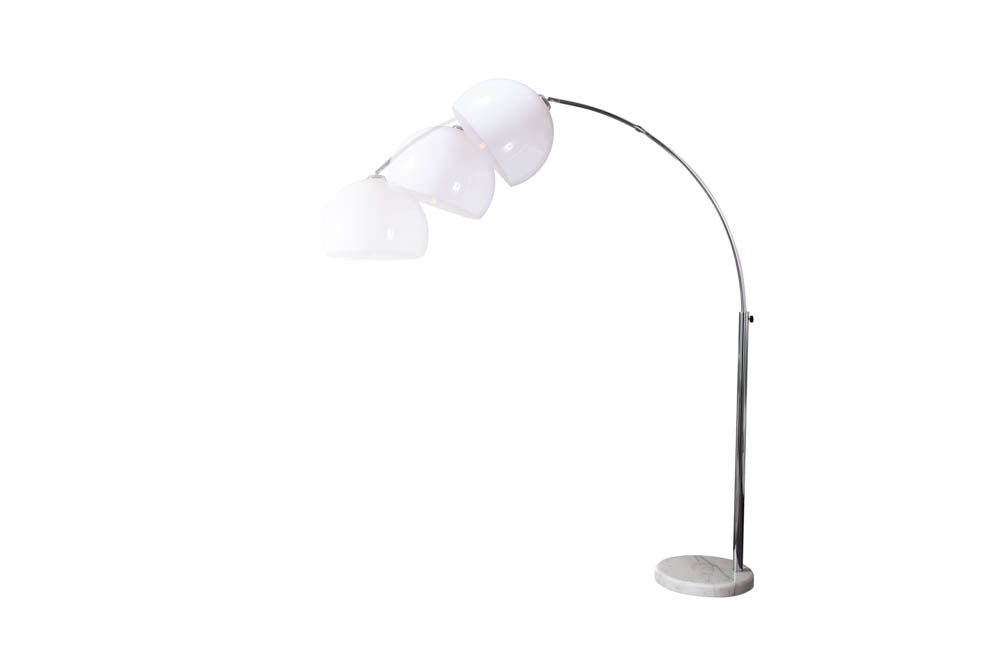 Lampe arc extensible LOUNGE DEAL 175-205cm lampadaire socle marbre blanc