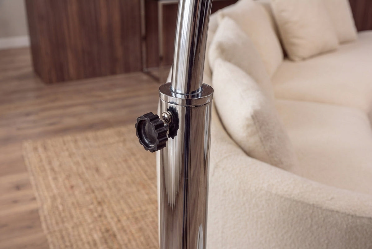 Lampe arc extensible LOUNGE DEAL 175-205cm lampadaire socle marbre blanc