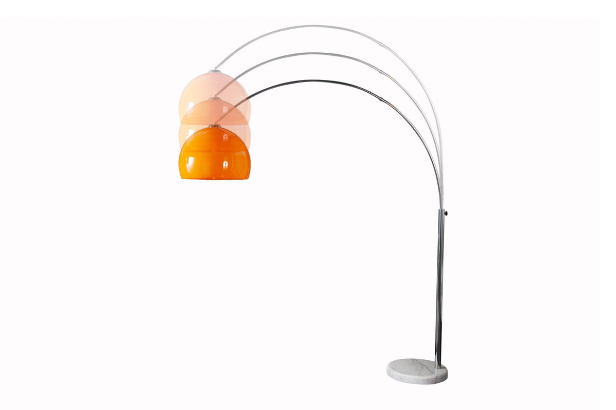 Lampe arc extensible LOUNGE DEAL 175-205cm lampadaire socle marbre orange