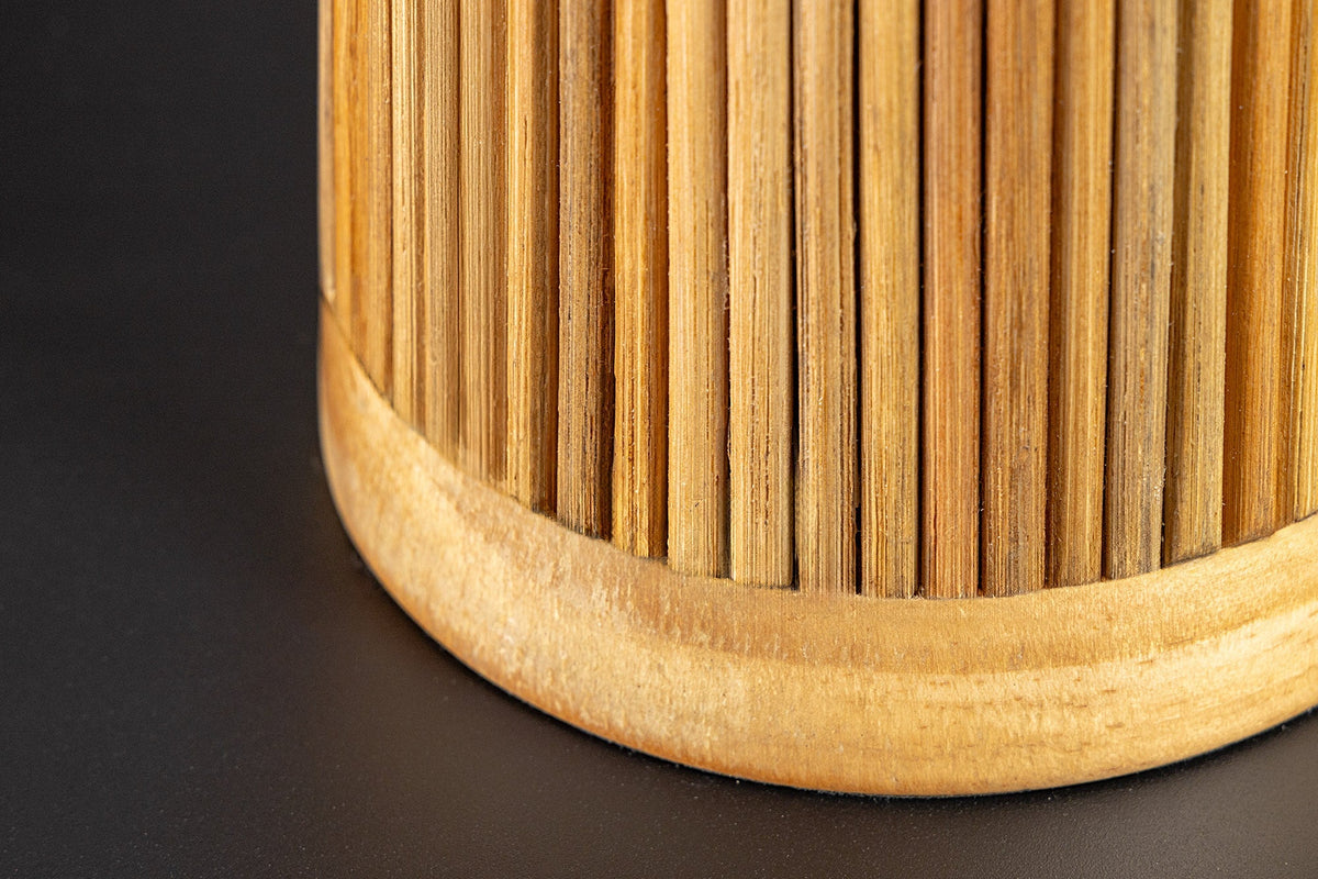 Lampe de table artisanale GATSBY 50cm naturel blanc saule et pin