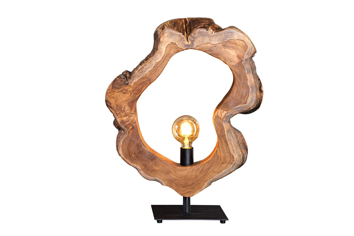 Lampe de table artisanale ORGANIC ARTWORK 55cm naturel teck