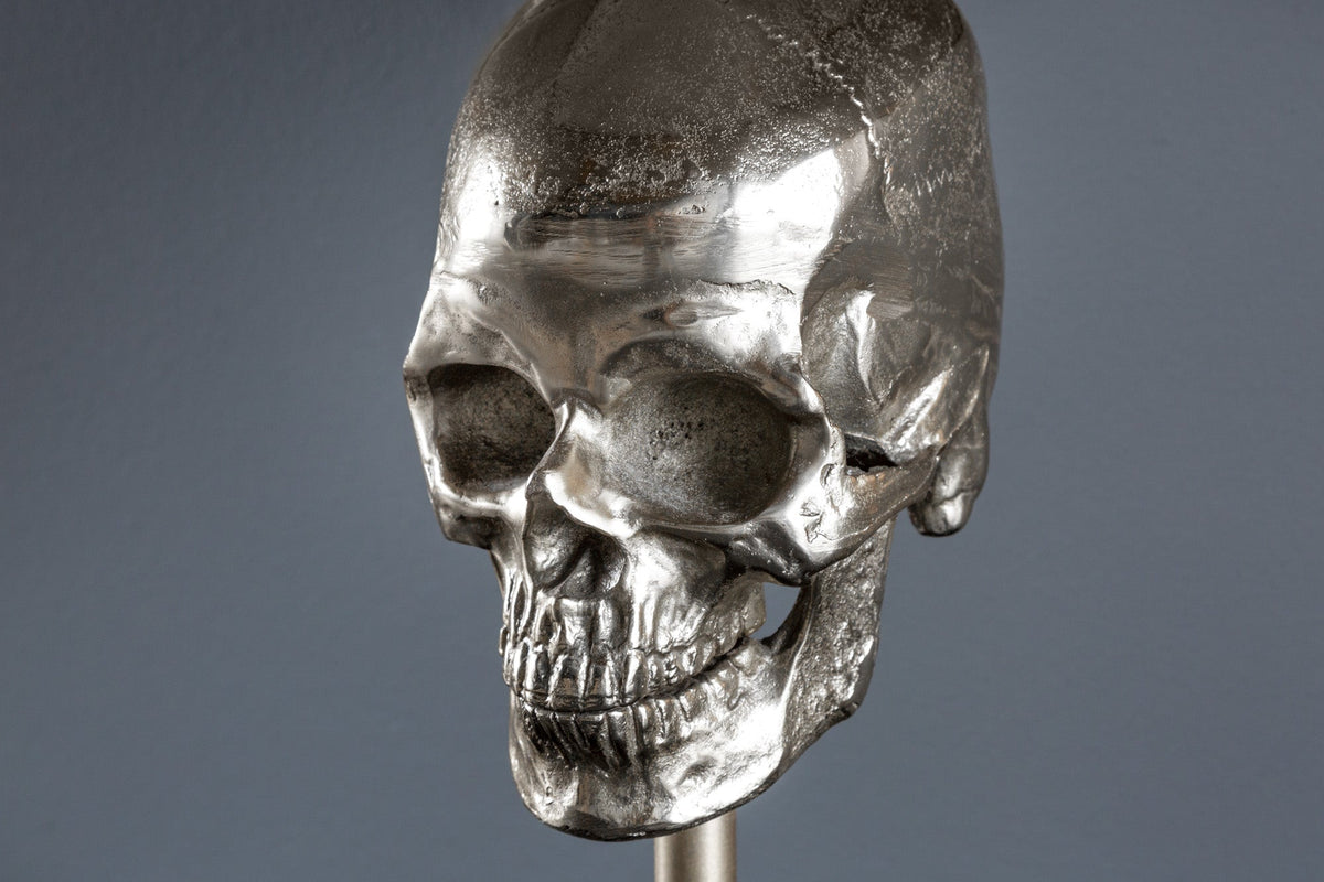 Lampe de table extravagante SKULL 56cm noir argent métal crâne sculpture lampe