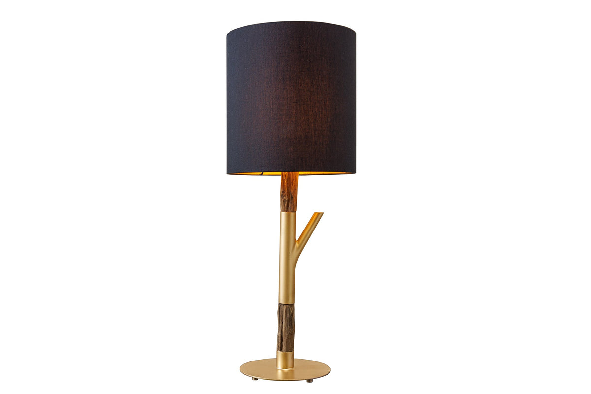 Lampe de table JEWELRY 75cm noir doré bois de fer naturel bois massif