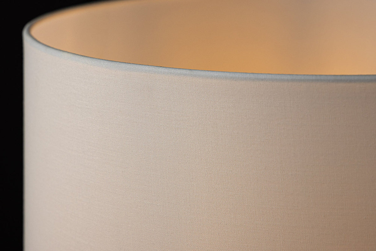 Lampe de table moderne CLASSIC 45cm transparent verre recyclé blanc abat-jour en tissu