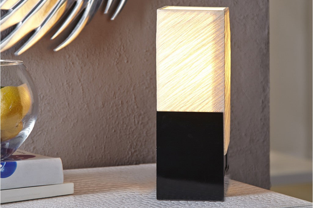 Lampe de table moderne TWILIGHT 25cm noir beige Lampe de table