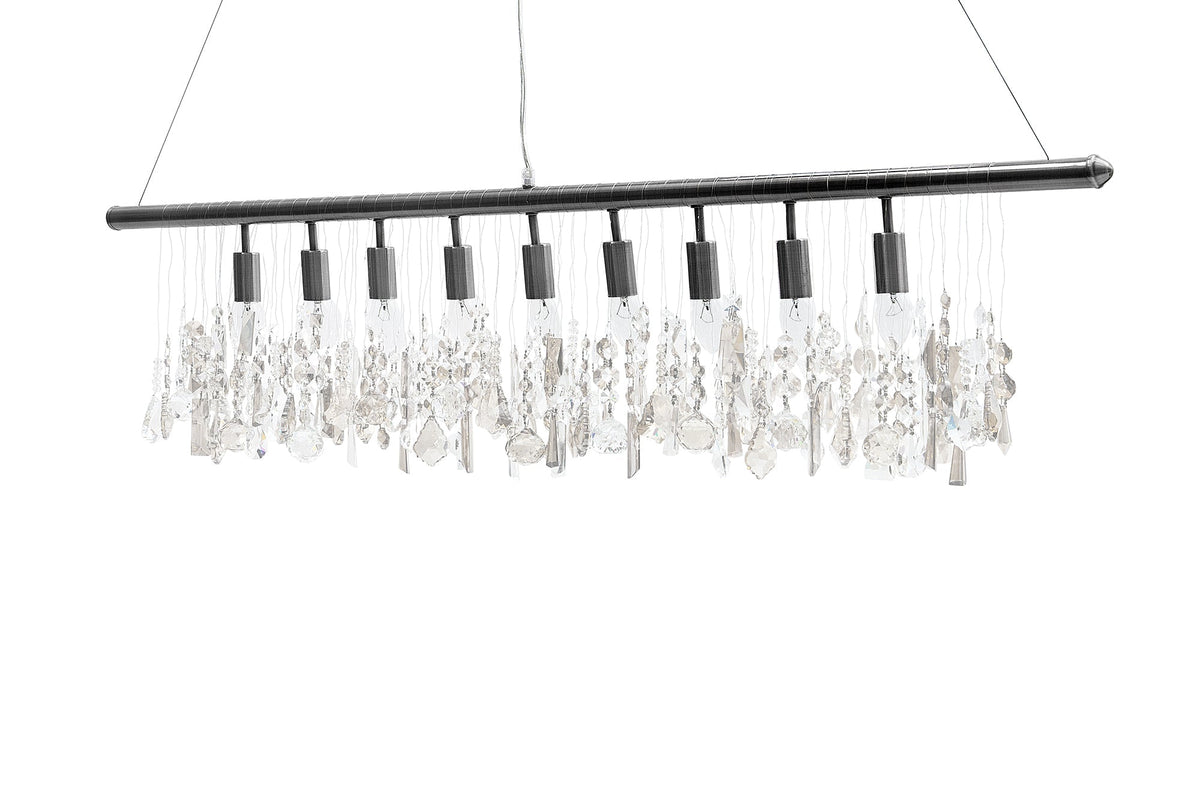 Lampe suspendue extravagante DIAMONDS XL Lampe en cristal 120cm avec 9 lumières