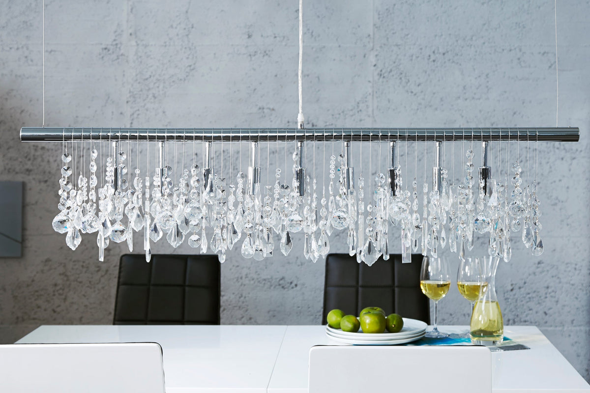 Lampe suspendue extravagante DIAMONDS XL Lampe en cristal 120cm avec 9 lumières