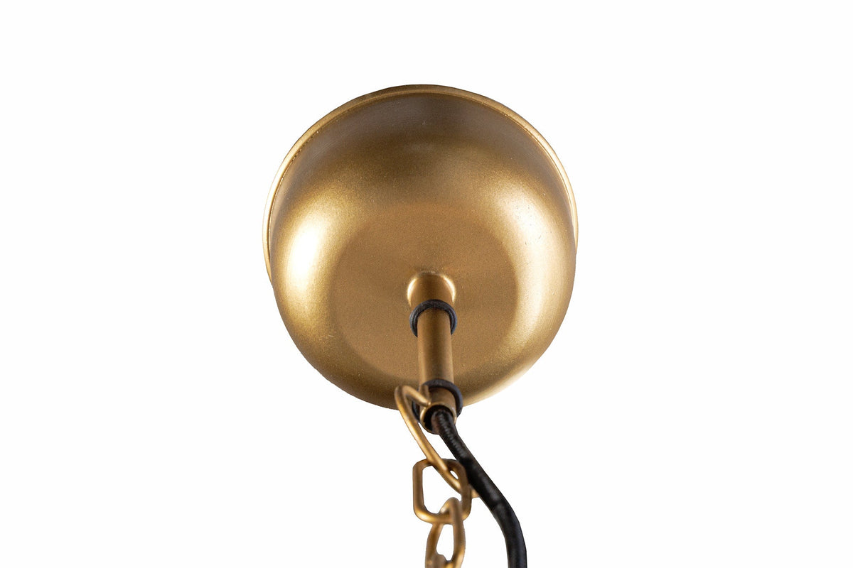 Lampe suspendue faite main ORIENT LIVING 50cm forme larme en fer doré