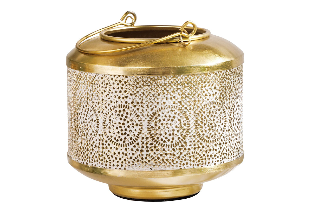 Lanterne décorative ORIENT 20cm métal doré patiné lanterne faite main