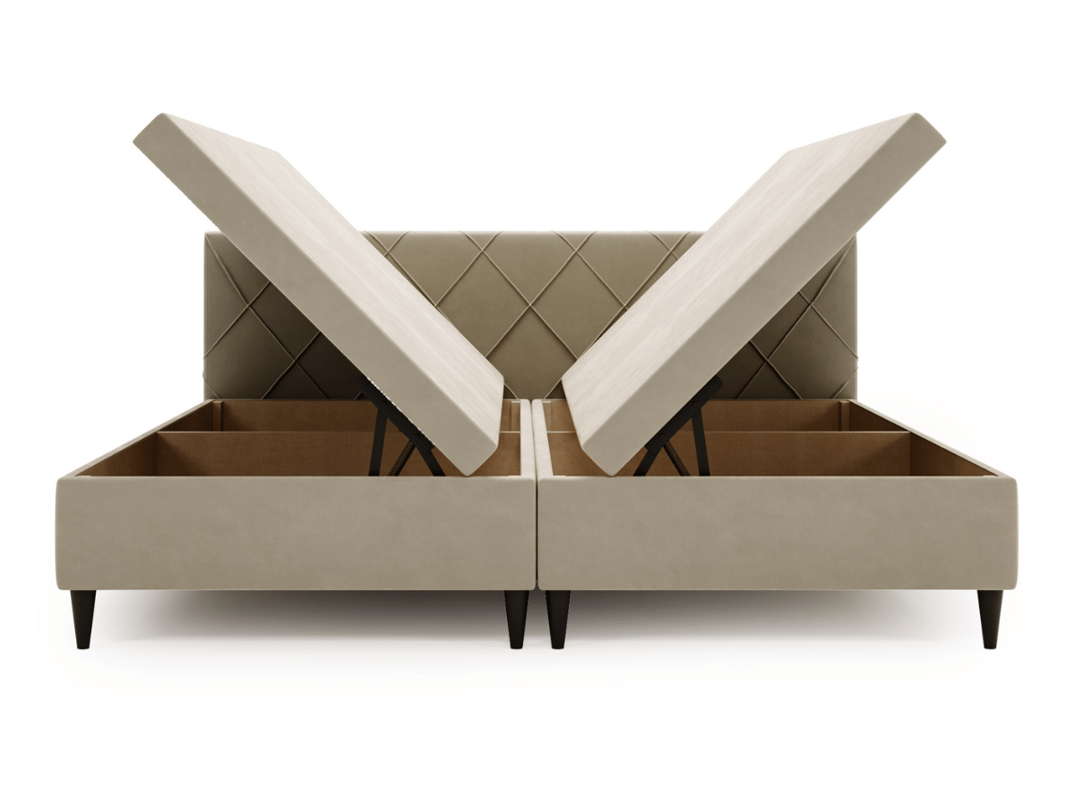 Cama boxspring con somier y sobrecolchón - EMILY