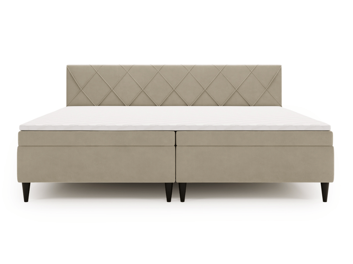 Lit complet lit Boxspring avec sommier matelas et surmatelas - EMILY