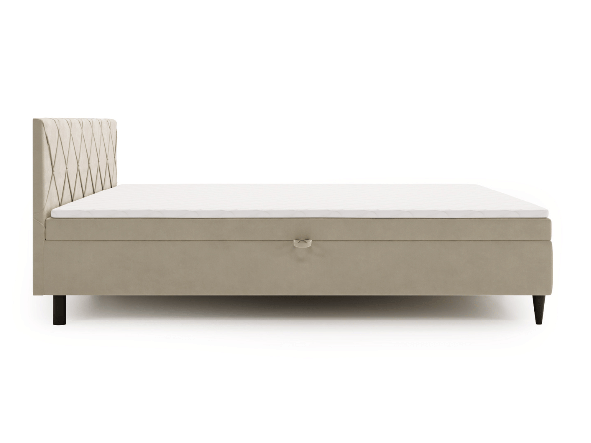 Lit complet lit Boxspring avec sommier matelas et surmatelas - EMILY