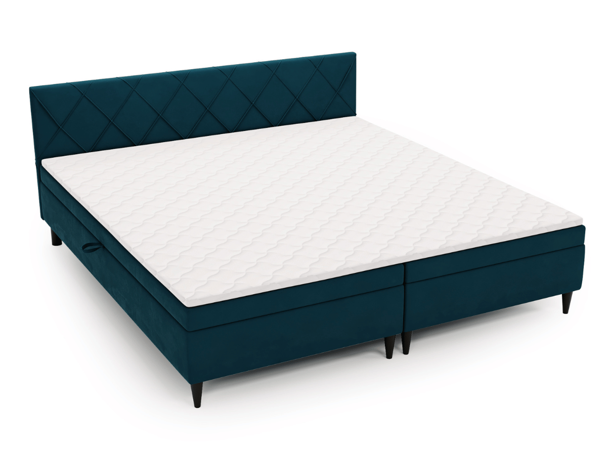 Lit complet lit Boxspring avec sommier matelas et surmatelas - EMILY