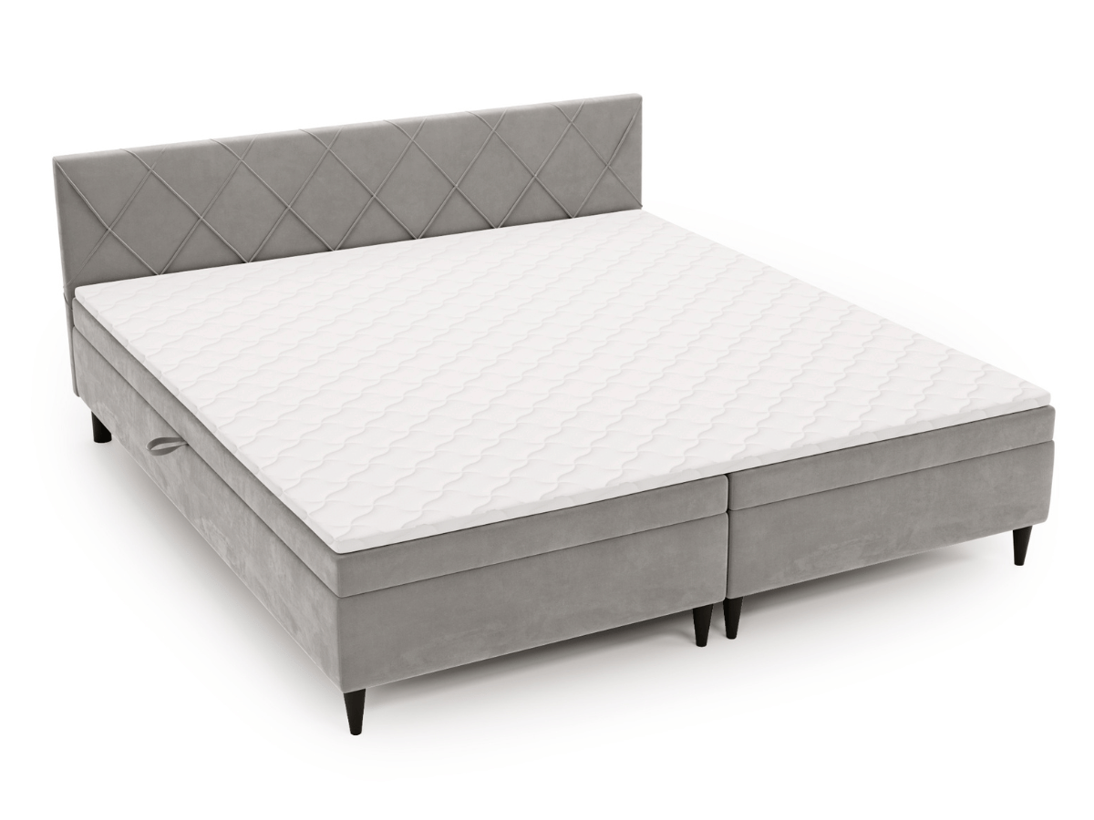 Lit complet lit Boxspring avec sommier matelas et surmatelas - EMILY