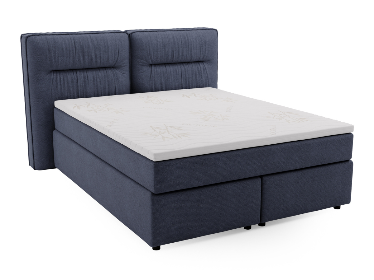 Lit complet lit Boxspring avec sommier matelas et surmatelas - NAVA