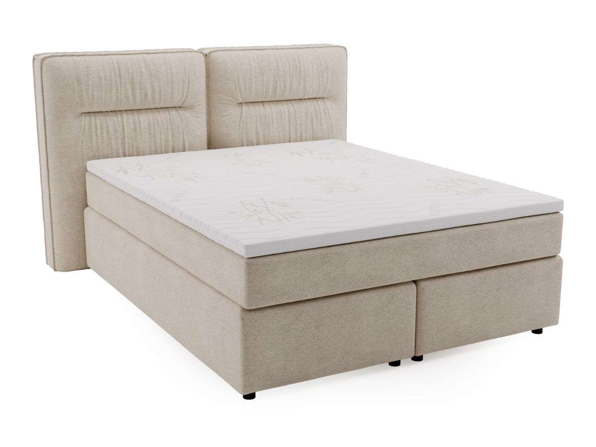 Cama Boxspring completa con somier y sobrecolchón - NAVA