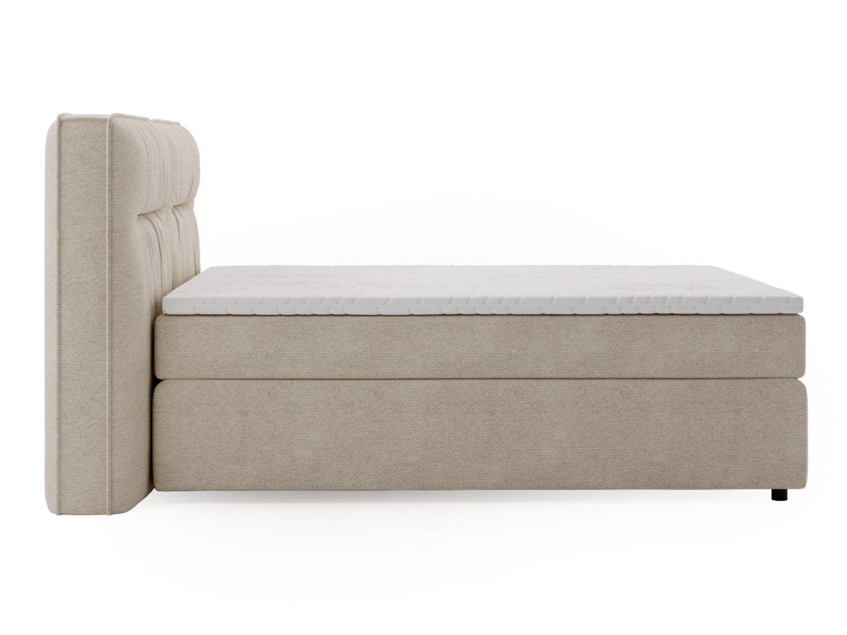 Lit complet lit Boxspring avec sommier matelas et surmatelas - NAVA