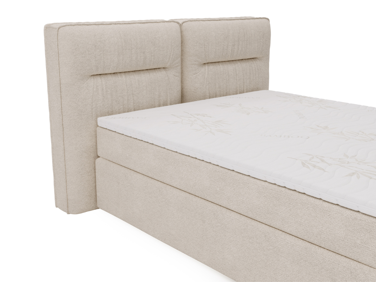 Lit complet lit Boxspring avec sommier matelas et surmatelas - NAVA