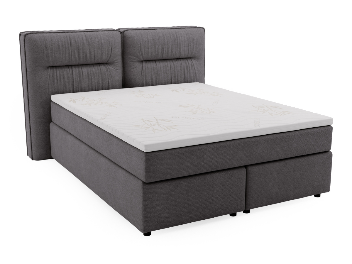 Lit complet lit Boxspring avec sommier matelas et surmatelas - NAVA