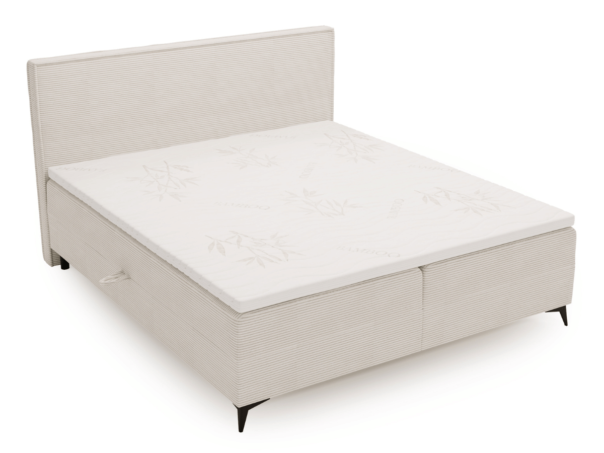 Lit complet lit Boxspring avec sommier matelas et surmatelas - ELSA