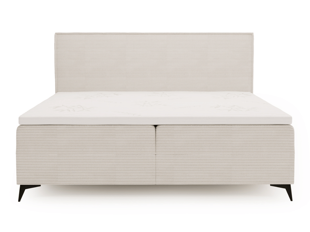 Lit complet lit Boxspring avec sommier matelas et surmatelas - ELSA