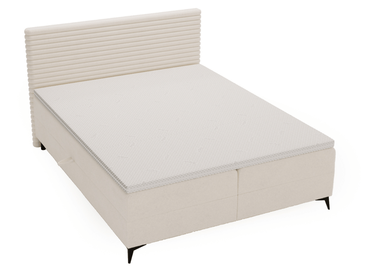 Lit complet lit Boxspring avec sommier matelas et surmatelas - SARA