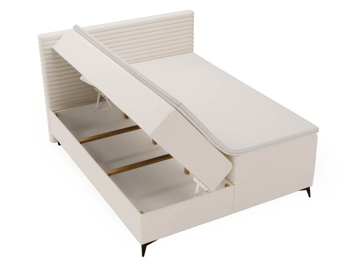 Lit complet lit Boxspring avec sommier matelas et surmatelas - SARA