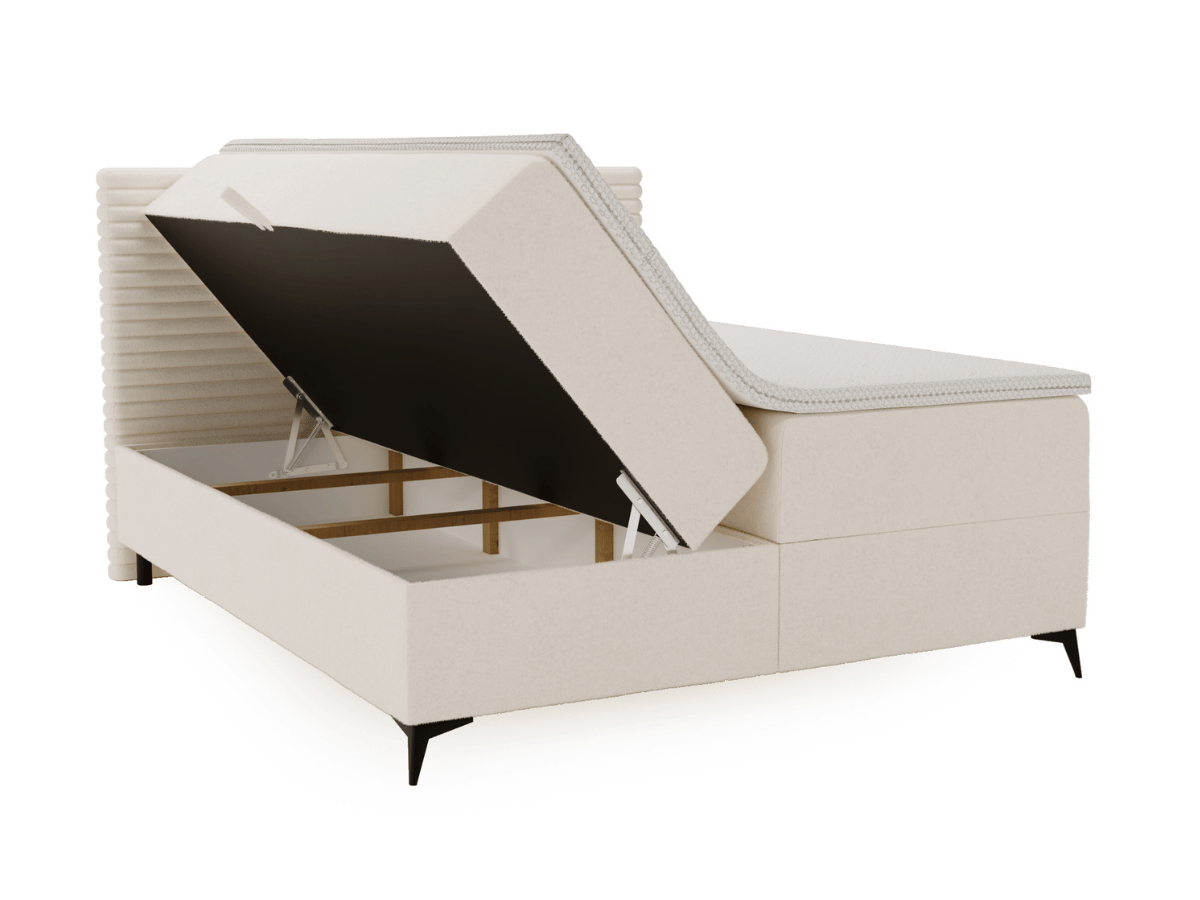 Lit complet lit Boxspring avec sommier matelas et surmatelas - SARA