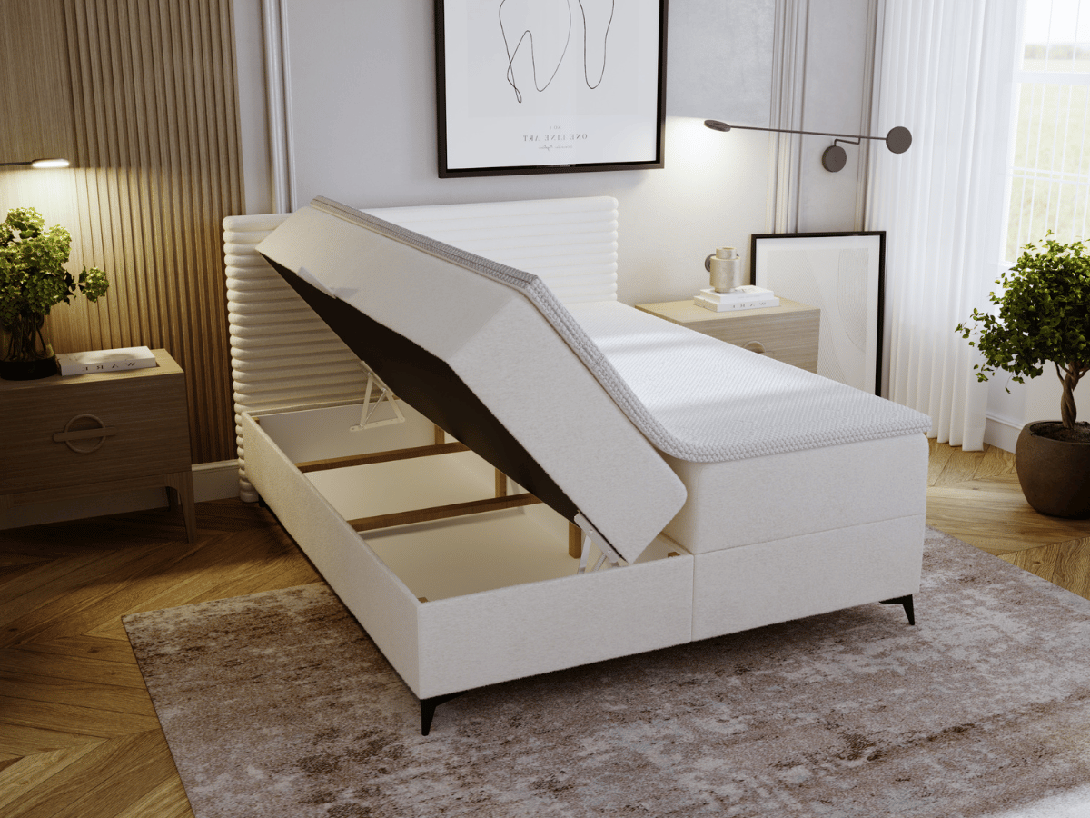 Lit complet lit Boxspring avec sommier matelas et surmatelas - SARA