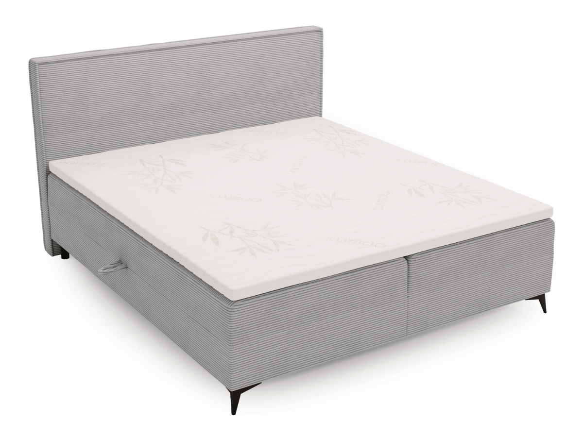 Lit complet lit Boxspring avec sommier matelas et surmatelas - ELSA