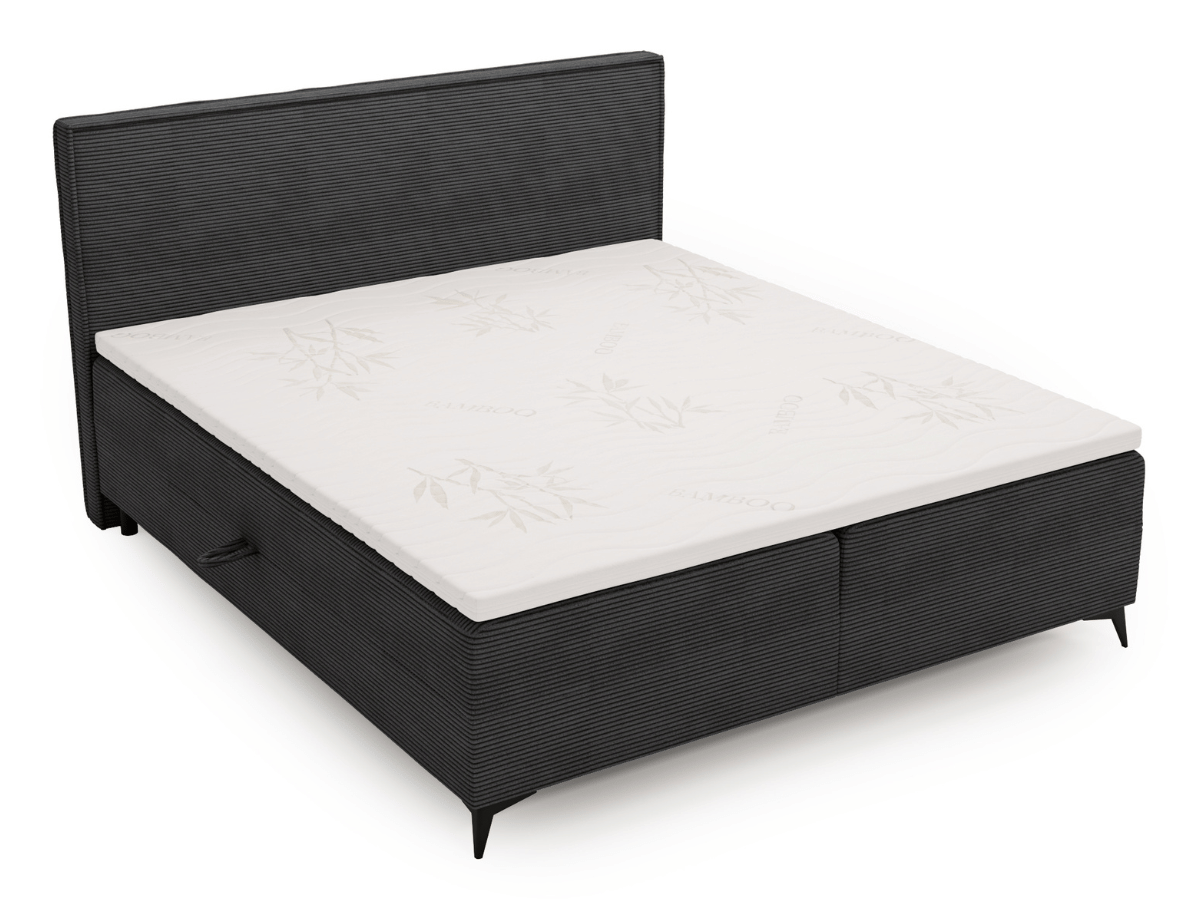 Lit complet lit Boxspring avec sommier matelas et surmatelas - ELSA