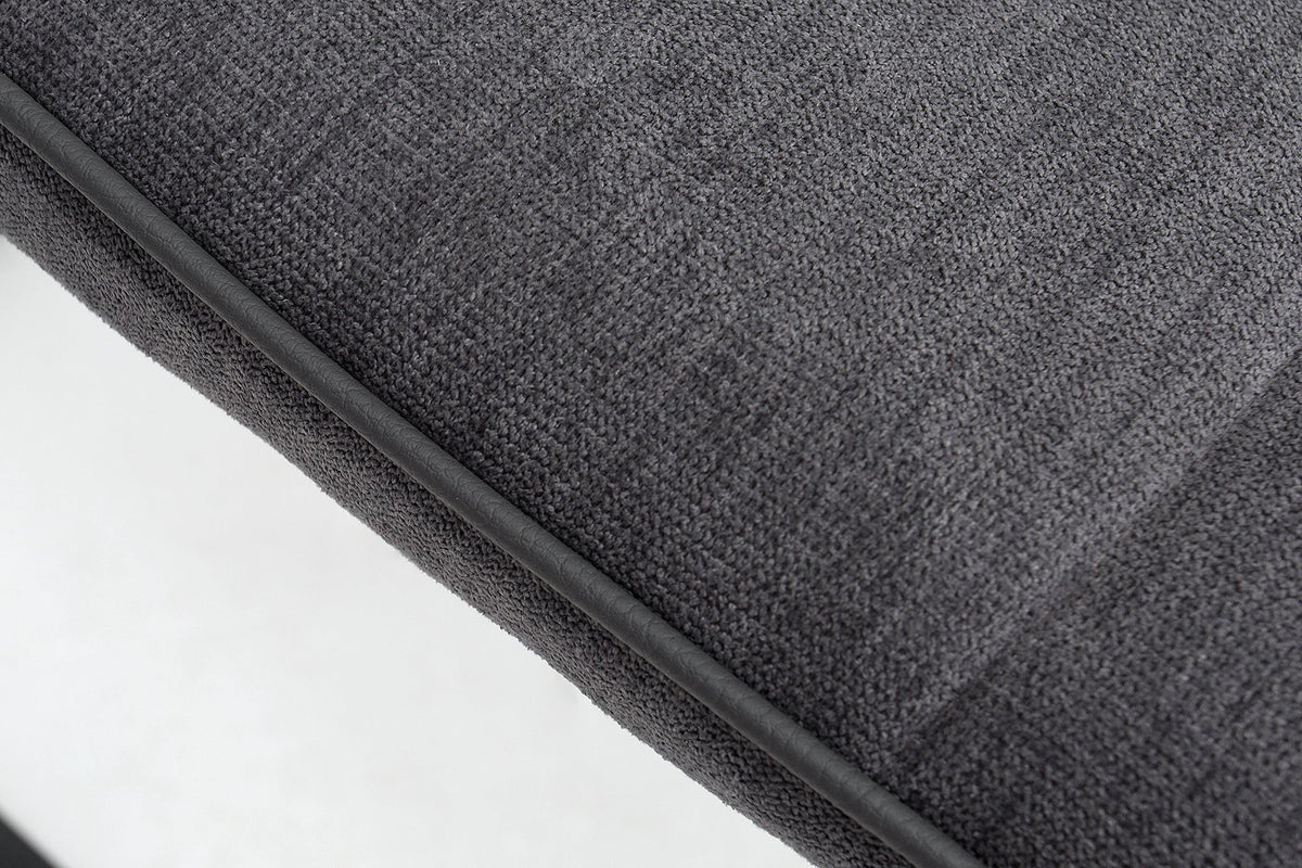 Lot de 2x Chaise cantilever design MIAMI structure métal gris foncé noir mat