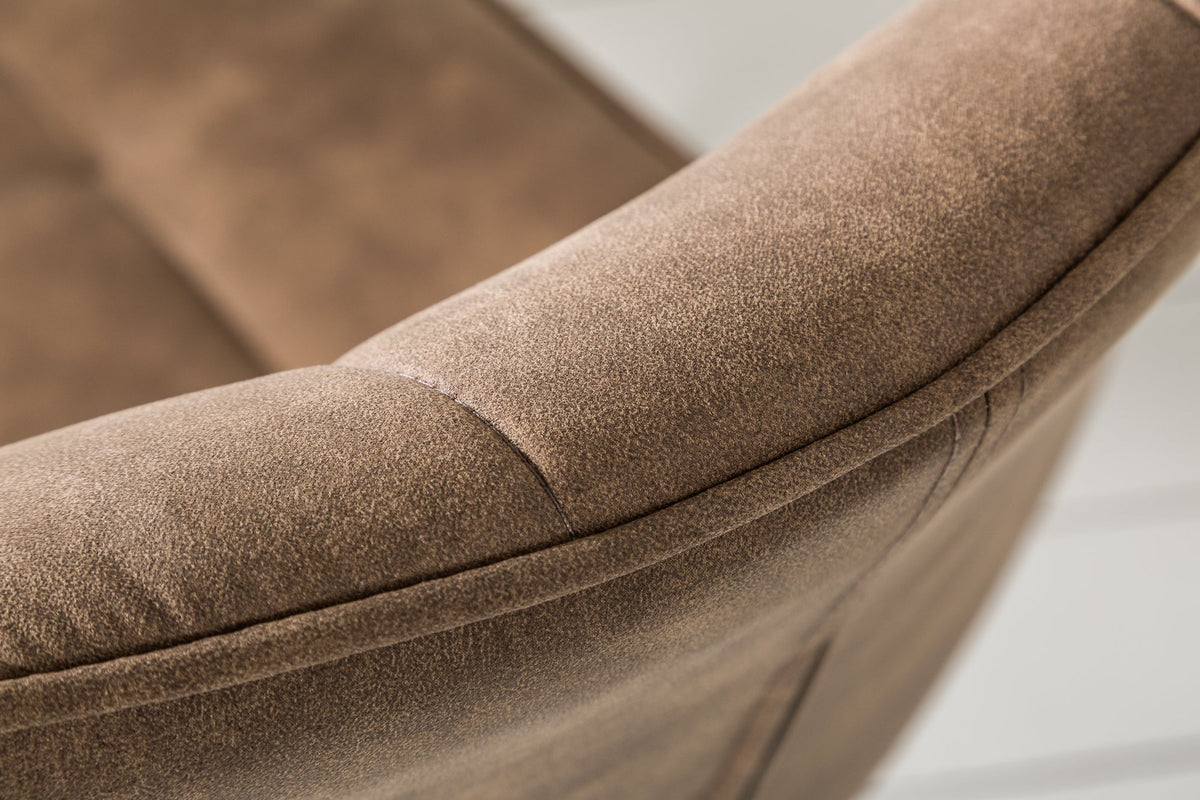 Lot de 2x Chaise cantilever design MIAMI taupe structure métal microfibre antique noir mat