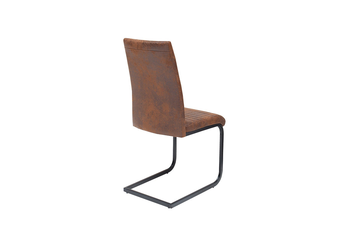 Lot de 2x Chaise cantilever industrielle APARTMENT marron antique avec structure en métal
