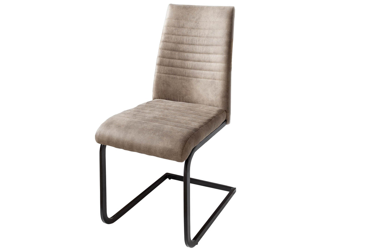 Lot de 2x Chaise cantilever industrielle APARTMENT taupe antique avec structure en métal