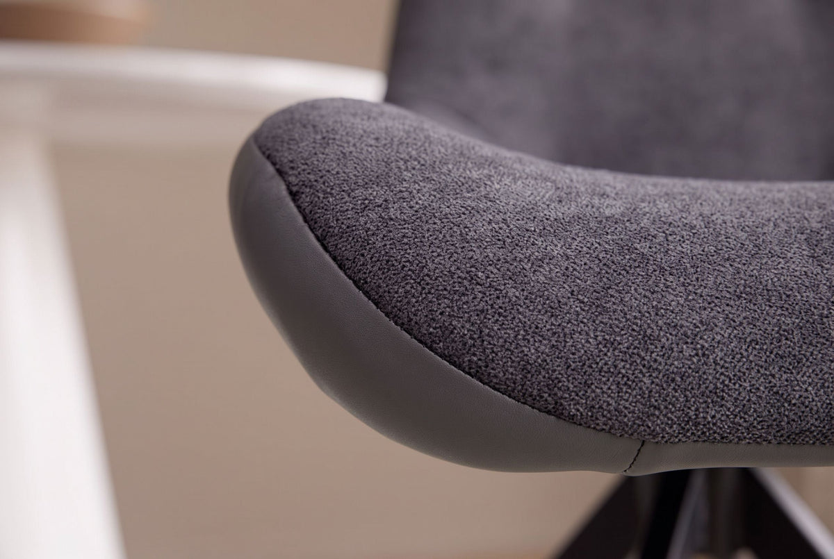 Lot de 2x Chaise design DIVANI gris foncé structure métallique noir dans le style Retro
