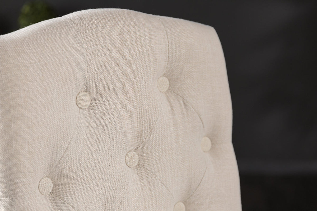 Lot de 2x Chaise élégante CASTLE beige avec rembourrage Chesterfield