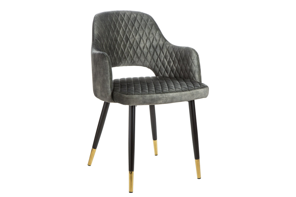 Lot de 2x Design fauteuil PARIS vert velours avec accoudoirs surpiqûre décorative embouts dorés