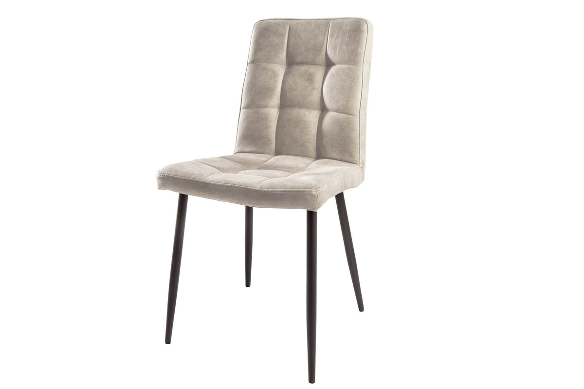 Lot de 2x Retro Design chaise MODENA stone gris avec surpiqûre décorative
