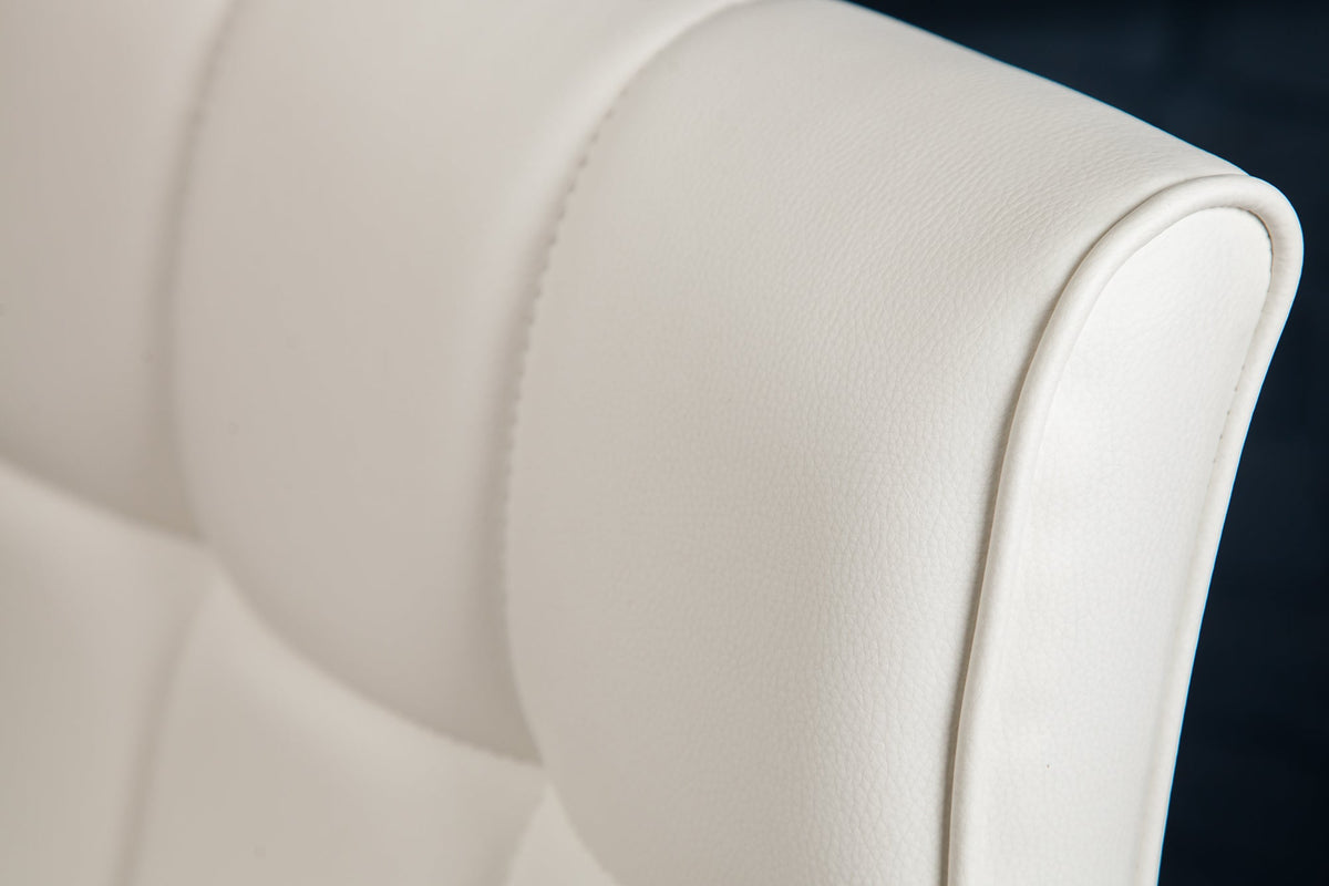 Lot de 2x Tabouret de bar réglable en hauteur MODENA blanc similicuir métal chromé avec dossier pivotant