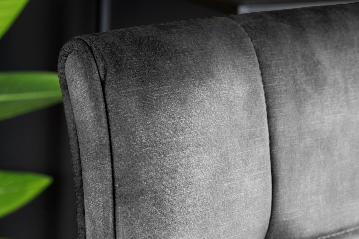 Lot de 2x Tabouret de bar réglable en hauteur MODENA gris velours métal noir pivotant