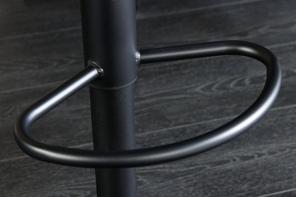Lot de 2x Tabouret de bar réglable en hauteur MODENA jaune moutarde velours métal noir pivotant