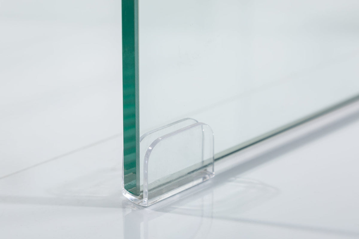 Lot de 3 tables basses design en verre FANTOME 60cm tables d’appoint transparentes