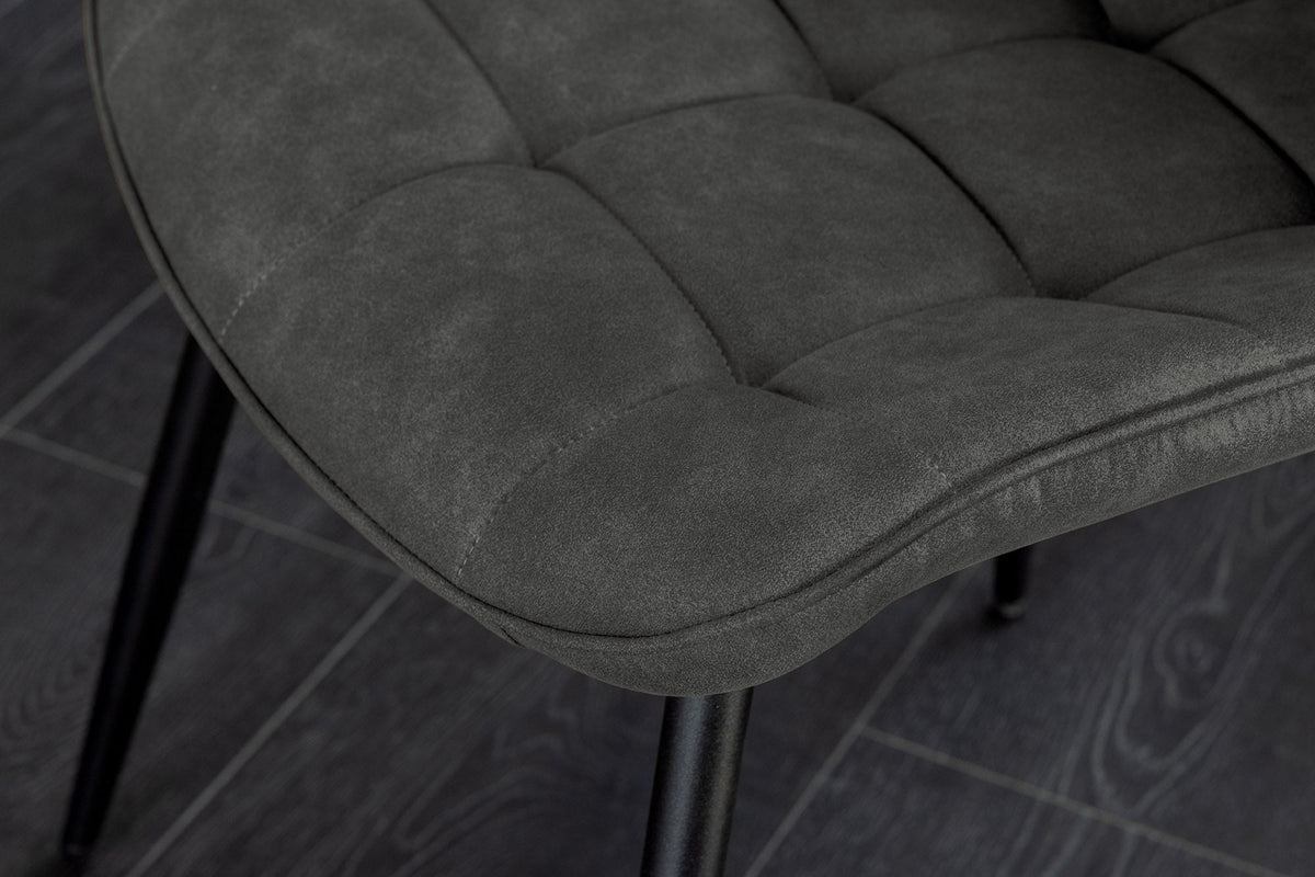 Lot de 4x Chaise design ROADSTAR grise pieds métalliques noirs