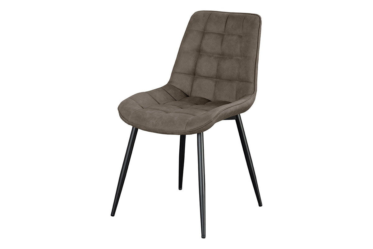 Lot de 4x Chaise design ROADSTAR taupe pieds métalliques noirs