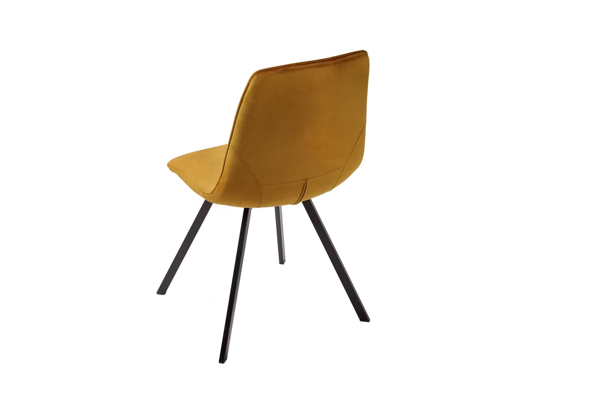 Lot de 4x Chaise rétro AMSTERDAM CHAIR jaune moutarde velours classique du design