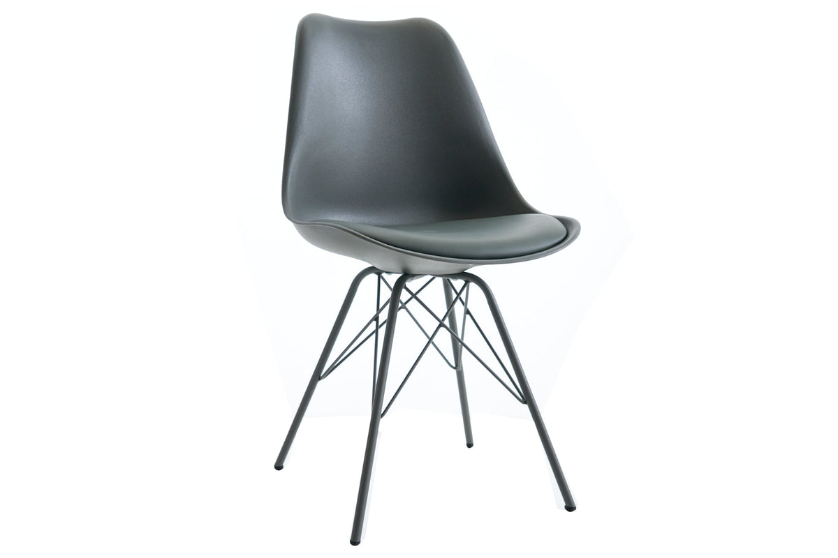 Lot de 4x Chaise rétro SCANDINAVIA MEISTERSTÜCK gris
